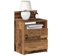 ULUYYUC Table de Chevet 2 tiroirs Bois d ingénierie Vieux Bois 40x33x60 cm, Console Rangement Chambre ou Salon, Structure Stable 60 kg, Montage Facile pour lit, canapé et Bureau