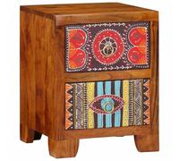 ULUYYUC Table de chevet 35 x 35 x 45 cm en bois massif d'acacia - Design moderne - Robuste et durable - Petite table d'appoint pour chambre à coucher, salon, couloir