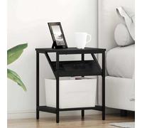 ULUYYUC Table de chevet aspect chêne noir, 38 x 30 x 48 cm, avec station de charge, matériau en bois, table d'appoint robuste, boîte de nuit moderne pour chambre à coucher, salon et chambre d'amis