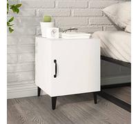 ULUYYUC Table de Chevet Blanc 40 x 40 x 50 cm en Bois d'ingénierie avec Porte et Fixation Murale, Rangement Discret et Style Moderne pour Chambre Salon Bureau