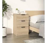 ULUYYUC Table de Chevet Chêne Sonoma 40x36x65 cm Bois d ingénierie Moderne avec 3 Grands tiroirs pour Bedside Table ou Petit Rangement Chambre Salon