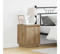 ULUYYUC Table de Chevet en chêne Artisanal 39 x 34,5 x 50 cm, Bois d'ingénierie Solide avec lumière LED intégrée, Design rectangulaire Moderne et Rangement dissimulé pour Chambre et Petit Salon