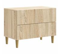 ULUYYUC Table de chevet en chêne Sonoma 62 x 34,5 x 48 cm Console de nuit en bois avec 2 tiroirs, table de chevet moderne et table d'appoint pour chambre à coucher avec pieds marron
