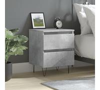 ULUYYUC Table de chevet - Gris béton - 40 x 35 x 50 cm - Avec 2 tiroirs - Matériau du bois et structure en fer - Design moderne - Robuste - Pour chambre à coucher, salon, couloir