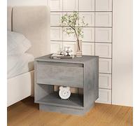 ULUYYUC Table de chevet - Gris béton - 45 x 34 x 44 cm - En matériau dérivé du bois - Avec tiroir et compartiment ouvert - Table latérale moderne et robuste - Pour chambre à coucher, salon, couloir