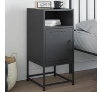 ULUYYUC Table de Chevet Industrielle 36x39x78 cm en Acier Anthracite, Table d'appoint avec Rangement Ouverte, Structure Stable et Facile d'entretien pour Chambre, Salon ou Bureau