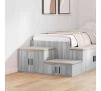 ULUYYUC Table de chevet moderne - Buffet moderne - Gris Sonoma - 118 x 41 x 40 cm - En bois - Avec 2 étagères - Robuste et durable - Pour salon, chambre à coucher, salle à manger