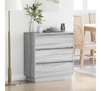 ULUYYUC Table de Chevet Moderne Gris 71 x 34,5 x 75 cm en Bois d'ingénierie avec lumière LED intégrée, tiroir spacieux et Design épuré, Facile à déplacer pour Chambre, Salon et Bureau
