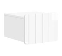 ULUYYUC Table de chevet murale blanche brillante - Table de chevet peu encombrante en bois - Table de chevet suspendue avec tiroir et compartiment pour chambre à coucher - 33 x 34,5 x 24 cm