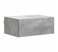 ULUYYUC Table de chevet murale, gris béton, 49 x 34,5 x 20 cm, table de chevet suspendue avec tiroir, console de chevet flottante en bois pour chambre à coucher et salon