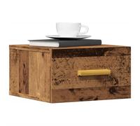 ULUYYUC Table de Chevet Murale Vieux Bois 35x35x20 cm Bois d'ingénierie Flottante plafonnier Meuble de Rangement Chambre Salon Bureau