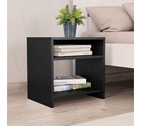 ULUYYUC Table de Chevet Noir 40x30x40 cm en Bois d'ingénierie, Console avec étagère Ouverte, Petit Meuble de Rangement Robuste et Facile à Monter, Design Industriel Moderne pour Chambre Salon Bureau
