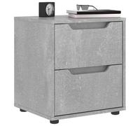 ULUYYUC Table de Chevet VISNES Gris béton 45x40x50 cm Bois d ingénierie 2 tiroirs poignées intégrées Modernes Design Robuste pour Chambre Salon Bureau