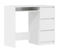 ULUYYUC Table de cuisine, table de bar, table basse, table à manger, bureau blanc brillant, 90 x 45 x 76 cm, en matériau dérivé du bois, pour chambre d'adolescent, bureau, salon