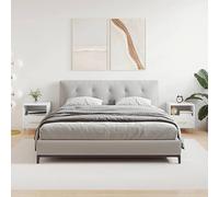 ULUYYUC Tables de Chevet 2 pcs Blanc 40x35x47,5 cm Bois d'ingénierie et Pieds métal Modernes Design avec tiroir et étagère pour Rangement Chambre Salon lit