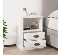 ULUYYUC Tables de Chevet 2 pcs Blanc 43x36x60 cm Bois d'ingénierie Design Moderne avec 2 tiroirs & Espace Ouvert Rangement Chambre ou Salon pour Living Room Bedroom Bureau