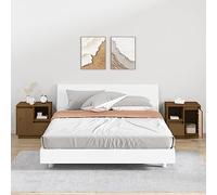 ULUYYUC Tables de Chevet 2 pcs en Bois de pin Massif Marron Miel 50x34x50 cm avec Rangement Ouvert Dessus Stable Petit Meuble de Chambre Salon Bureau Style Naturel pour lit canapé