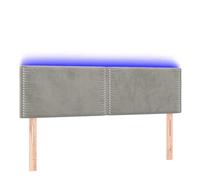 ULUYYUC Tête de lit - Coussin mural - Tête de lit LED - Gris clair - 144 x 5 x 78/88 cm - Velours pour chambres à coucher, lit, auberges, chambre d'adolescent