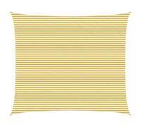 ULUYYUC Voile d'ombrage à angle droit - 6 x 7 m - En polyéthylène haute densité - Protection contre le vent - Rayures jaunes et blanches - Pour jardin, terrasse, balcon, camping - Robuste - Avec