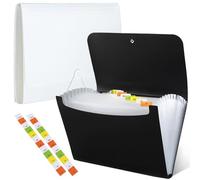 ULVBABI Lot de 2 dossiers extensibles en accordéon à 13 poches | Dossier de documents A4 pour le stockage de documents | Dossier extensible portable en accordéon pour le bureau/la maison/l'école