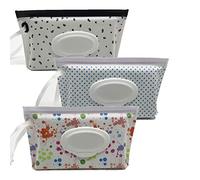 ULVBABI Lot de 3 distributeurs portables de pochette pour lingettes humides, porte-couches réutilisables pour bébé, distributeur d'embrayage de voyage personnel rechargeable | Garde les lingettes