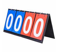 ULWSY Tableau de pointage, Flipper de Table de Sport Pliable à 4 Chiffres pour Le Basket-Ball en Plein air, Le Baseball, Le Bleu et Le Rouge