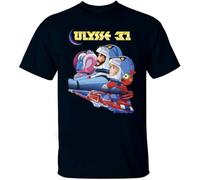 Ulysse 31 V1 Ulisses 31 Serial TV 1981 T Shirt (Black) for Men Oversize Basic Tee Size 4XL