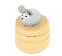 Ulysse Boîte à dents de lait souris grise boîte en bois couvercle à visser enfant 5 ans