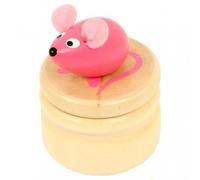 Ulysse Boîte à dents de lait Souris Rose, Boîte en Bois, Couvercle à Visser, Enfant 5 Ans, 6 cm x 4 cm