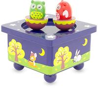 Ulysse Couleurs d'Enfance - Boîte à Musique Design Hibou - Mélodie Circle of Life d'Elton John, Petit, Bleu Marine