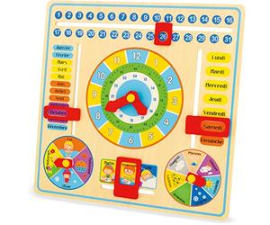 Ulysse- Ephéméride en Bois-Apprentissage des repères temporels au Quotidien, à partir de 3 ans, 50276