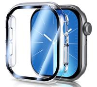UM UNIQUEME pour Apple Watch S10 42 mm Coque - PC Hard Ultra Thin Protective Glass Case All-round Screen Protection for iWatch S10 42 mm Case, Transparent-2 pieces
