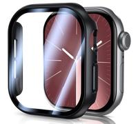 UM UNIQUEME pour Apple Watch S10 46 mm Coque - PC Hard Ultra Thin Protective Glass Case All-round Screen Protection for iWatch S10 46 mm Case, Noir-2 pieces