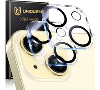 UM UNIQUEME pour iPhone 15/15 Plus Protection de Camera - 2 Pièces Ultra HD 9H Protection Objectif pour iPhone 15/15 Plus, résistant aux Rayures, Stable et Fiable