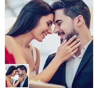 UM UPMALL Diamond Painting Personnalisé Photo - Custom 5D DIY Broderie Diamant Kit, Full Drill Broderie Peinture Photos Art Artisanat Idées de Décoration Murale Cadeaux, Round Diamond 60x80cm