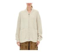 UMA Wang - Cardigan Zippé En Tricot Brossé - Femme - Pulls - Blanc - Taille: 38 FR