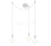 Umage Cannonball Suspension 3 foyers blanc - avec globe ampoule