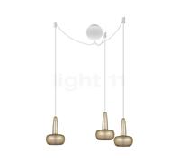 Umage Clava Cannonball Suspension 3 foyers laiton, câble blanc