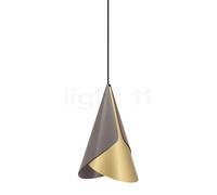 Umage Cornet Suspension marron/laiton - cache-piton conique - câble noir