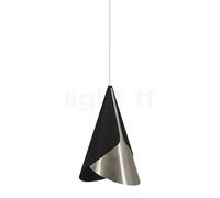 Umage Cornet Suspension noir/acier - cache-piton conique - câble blanc