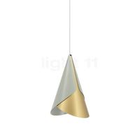 Umage Cornet Suspension olive/laiton - cache-piton conique - câble blanc
