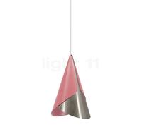 Umage Cornet Suspension rose/acier - cache-piton conique - câble blanc