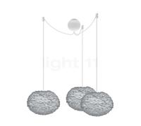 Umage Eos Cannonball Suspension 3 foyers abat-jour gris/câble blanc - ø35 cm