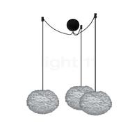 Umage Eos Cannonball Suspension 3 foyers abat-jour gris/câble noir - ø35 cm