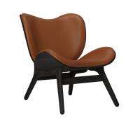 UMAGE Fauteuil A Conversation Piece - chêne noir - cuir Hope cognac