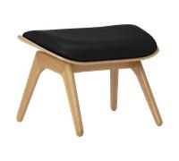 UMAGE The Reader Ottoman - cuir Hope black - chêne