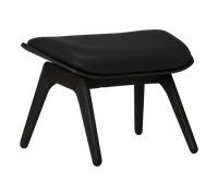 UMAGE The Reader Ottoman - cuir Hope black - chêne noir