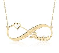 UMAGICBOX Amour Éternel | Collier Infinity en Forme de Cœur Personnalisé avec Noms et Dates, le Cadeau Parfait pour la Saint-Valentin, les Anniversaires, Noël et les Anniversaires de Couple