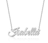 Umagicbox Collier Exquis Personnalisé avec Prénom, Choisissez parmi 14 Styles de Police, Pendentif Personnalisable en Acier Inoxydable Plaqué Or 18 ct et Argent Sterling, Cadeau Unique pour Elle