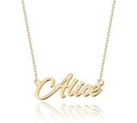 UMAGICBOX Collier Prénom Personnalisé Alice - Pendentif en Or Gravé sur Mesure en Acier Inoxydable pour Femmes - Cadeau Unique pour Anniversaires,Diplômes et la Saint-Valentin - Bijou Personnalisable